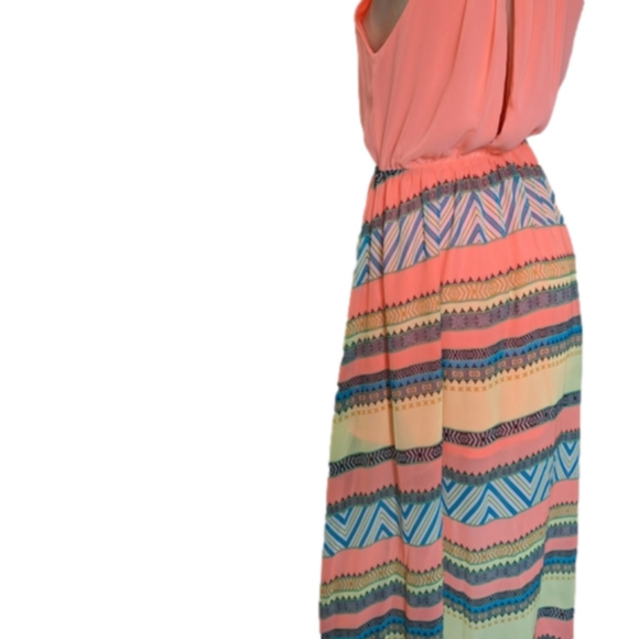 Flirty Fair Small Dress Bohemian lightweight Lined Tribal Print Boho Dresses - Picture 2 of 10